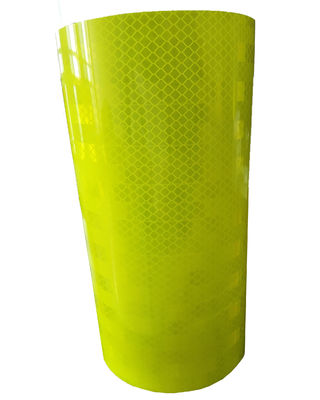 PET Prismatische Reflecterende Folie Vinyl Wegveiligheid Rol Hoge Zichtbaarheid Zelfklevende Sticker Retro geel groen Kleur
