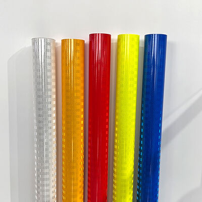 Hoge zichtbaarheid fluorescerend limoengeelgroen acryl prismatisch reflecterend folie voor busverkeersborden
