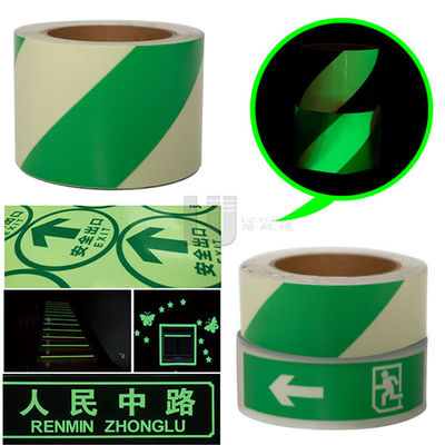 Wholesale Custom Printed Green Self-Glow Photoluminescent Film Glow in Dark Tape Safety Reflective Vinyl Sign for Night Safety