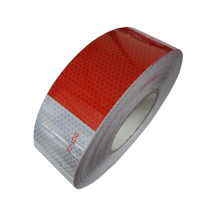 50 mm Rood-Wit DOT-C2 Reflectieve Tape Licht Reflectieve Tape Glaskralen Reflectieve Tape