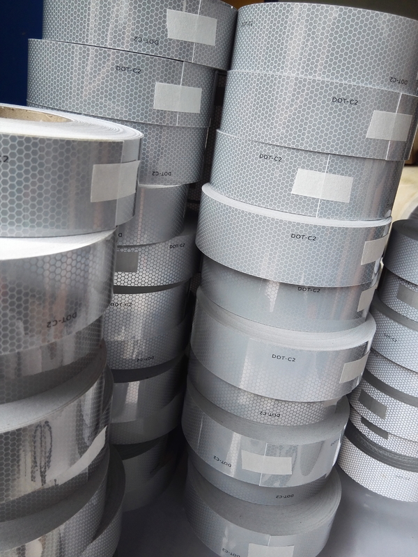 Microglasperlen Honingkorf Reflectieve Tape Rood Wit DOT C2 Kleverige Markering Reflectieve Conspicuity tape