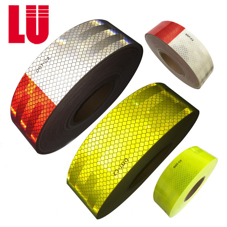 2 inch*150 Feet Dot-C2 Reflectieve Veiligheidsband Rood en wit Signaalband voor voertuigen Truck Signaal