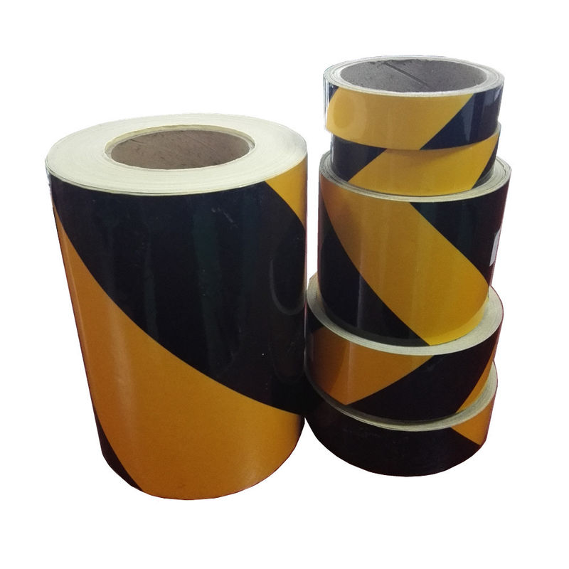 Geel en zwart Slant Kleur Waarschuwing Reflectieve Tape Stong Kleefmiddel Waterdicht