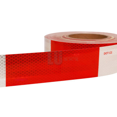 Zelfklevende DOT C2 DOT-C2 Rode en Witte Micro Prismatische Retro Reflecterende Reflector Tape Stickers voor Voertuig Trailer Truck