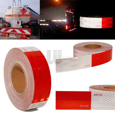 Rood en wit Micro Prismatische 50 mm breed reflectieve tape sticker voor auto