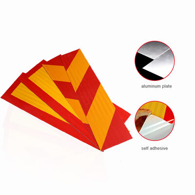 Vrachtwagen Veiligheid Zeefdruk Bumper Reflecterende Waarschuwingssticker Retroreflecterende Vinyl Reflector Tape Chevron Reflecterend
