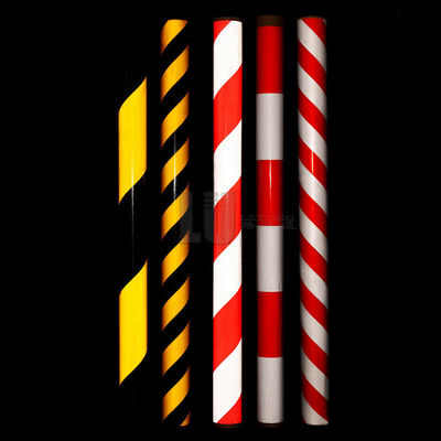 Super Sterk Zwart Geel Diagonale Reflectieve Tape Originele Beschermingsrail Einde Kopband Nacht Anti-Botsingsverkeerswaarschuwing